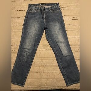 Kut from the Kloth Catherine High Rise ab fan boyfriend jeans medium dark wash